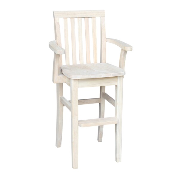 International Concepts Rectangle Mission Youth Chair, 17.25 in W, 16.5 in L, 34.5 in H, Wood, Unfinished - CC-265