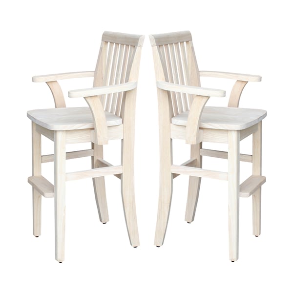 International Concepts Rectangle Mission Youth Chair, 17.25 in W, 16.5 in L, 34.5 in H, Wood, Unfinished - CC-265