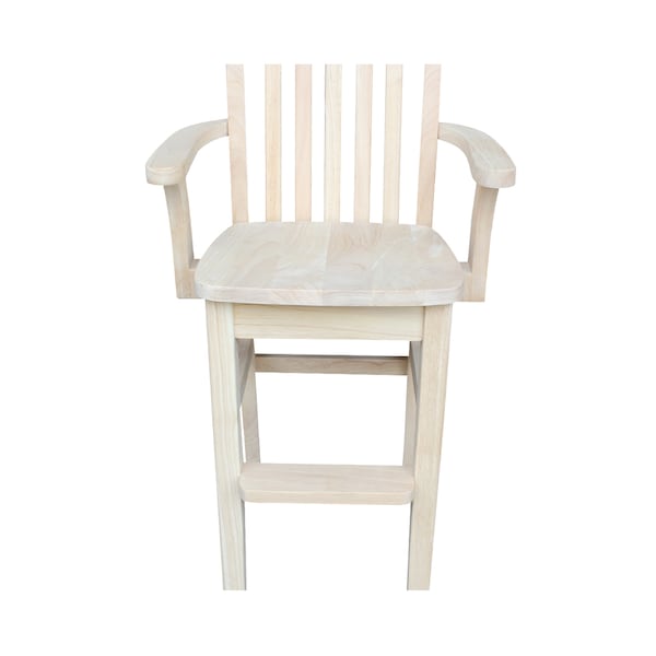 International Concepts Rectangle Mission Youth Chair, 17.25 in W, 16.5 in L, 34.5 in H, Wood, Unfinished - CC-265