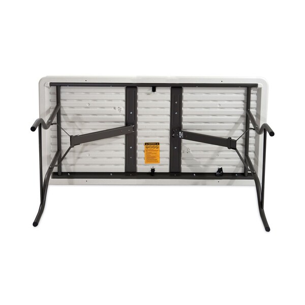 Iceberg Rectangle Folding Table, 96" W, 30" L, 29" H, Platinum Top, Blow-Molded High-Density Polyethylene - 65233
