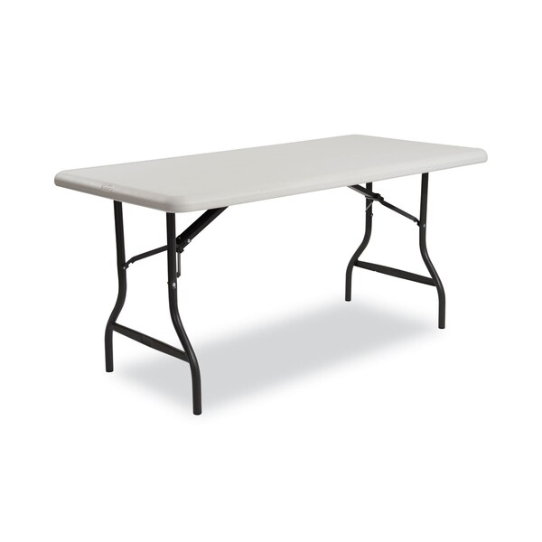 Iceberg Rectangle Folding Table, 96" W, 30" L, 29" H, Platinum Top, Blow-Molded High-Density Polyethylene - 65233