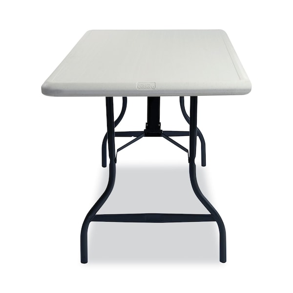 Iceberg Rectangle Folding Table, 96" W, 30" L, 29" H, Platinum Top, Blow-Molded High-Density Polyethylene - 65233