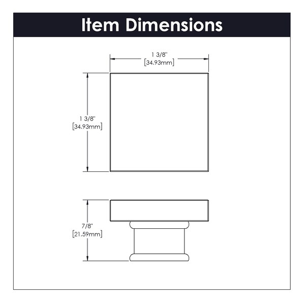 Hickory Hardware Crystal Palace Collection Knob 1-3/8 Inch Square Crysacrylic with Brushed Golden Brass Finish - H079525-CABGB