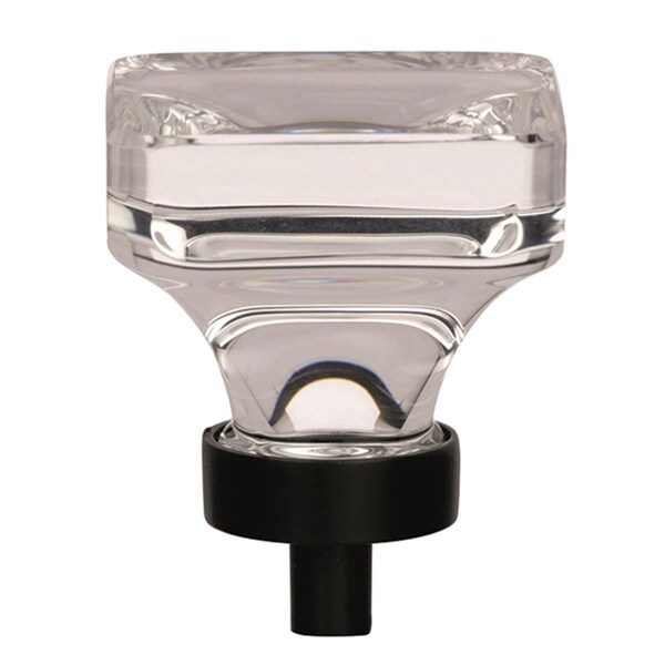 Amerock 1.38 in. Glacio Cabinet Knob - Clear, Black Bronze - A36653 CBBR