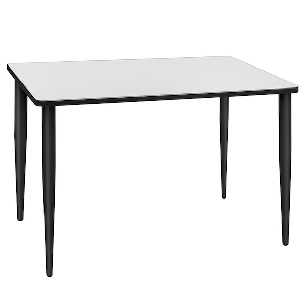 Regency Kahlo Training Tables, 42 W, 24 L, 29 H, Wood, Metal Top, White - MTPL4224WHBK