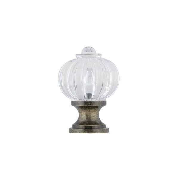 Richelieu 1 1/8 in (28 mm) Clear, Antique English Eclectic Brass, Acrylic Cabinet Knob - BP4035AE11