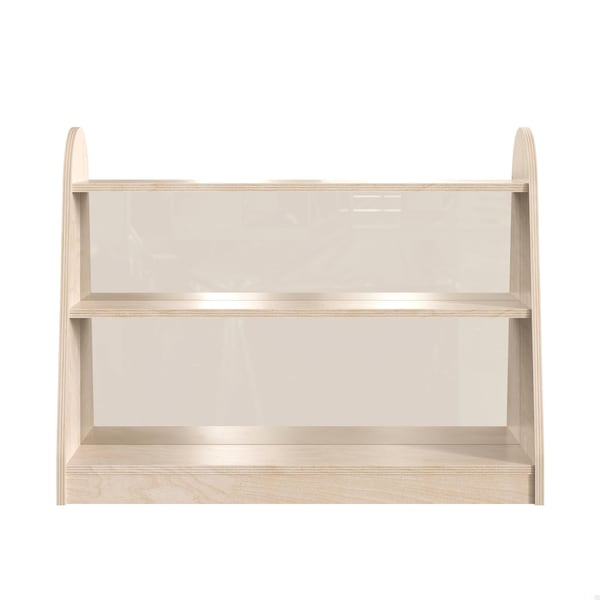 Flash Furniture Bright Beginnings Commercial 3-Shelf, 2-Sided Wooden Classroom Storage Unit w/Clear Divider, Natural - MK-KE19233-GG
