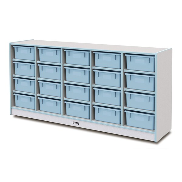 Jonti-Craft Rainbow Accents 20 Tub Mobile Storage, with Tubs, Coastal Blue - 4021JCWW131