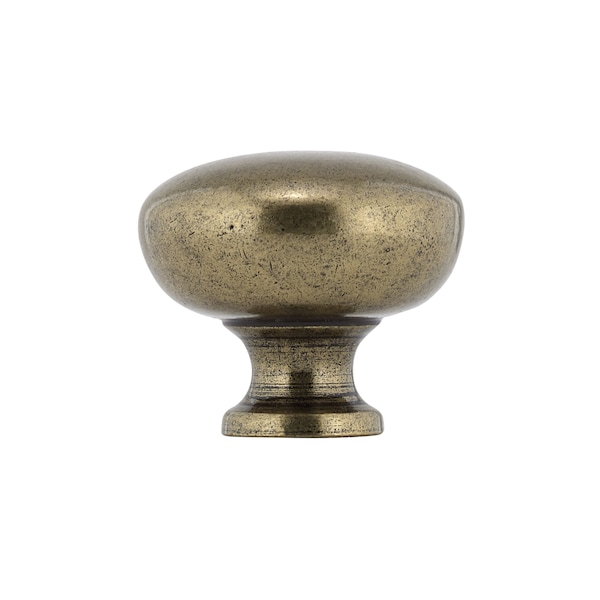 Richelieu 1 1/4 in (32 mm) Burnished Brass Traditional Metal Cabinet Knob - BP7091332BB
