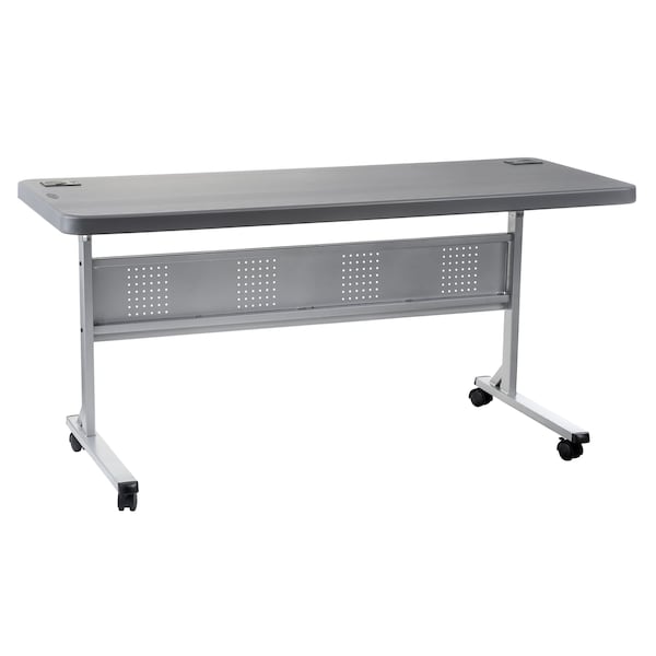 National Public Seating Rectangle Seminar/Training Table, 24" W, 72" L, 29.5" H, Lightweight HDPE Blow Molded Plastic Top - BPFT-2472-20
