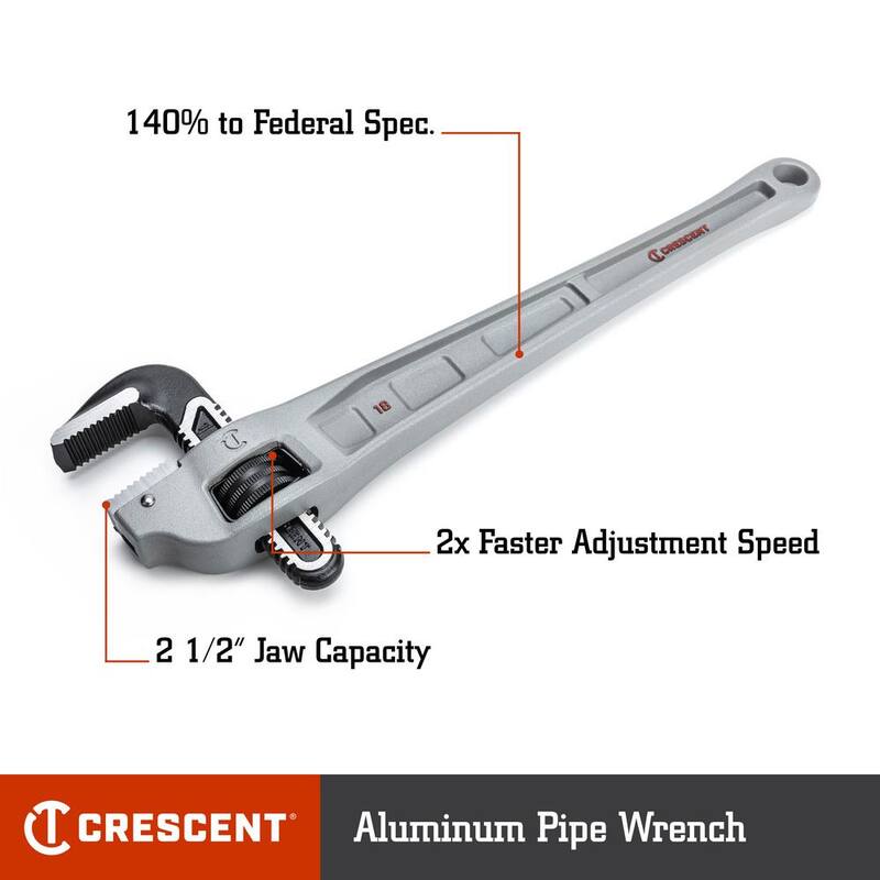 Llave de tubo con mango desplazado de aluminio de 18 pulgadas - CAPW18F