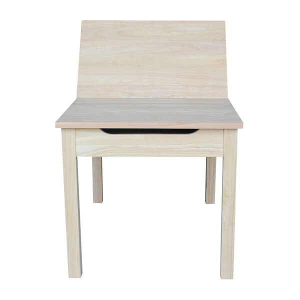 International Concepts Rectangle Table with Lift Up Top For Storage, 33.1 in W, 24 in L, 22.2 in H, Wood, Unfinished - JT-2532L