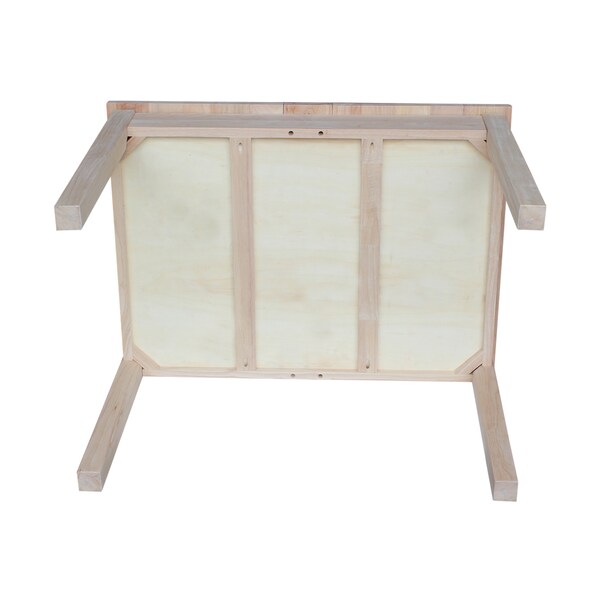 International Concepts Rectangle Table with Lift Up Top For Storage, 33.1 in W, 24 in L, 22.2 in H, Wood, Unfinished - JT-2532L
