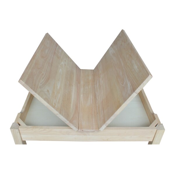 International Concepts Rectangle Table with Lift Up Top For Storage, 33.1 in W, 24 in L, 22.2 in H, Wood, Unfinished - JT-2532L