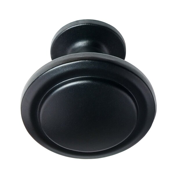South Main Hardware 1-1/4 in. Flat Black Round Cabinet Knob 10PK - SH3055-FB-10