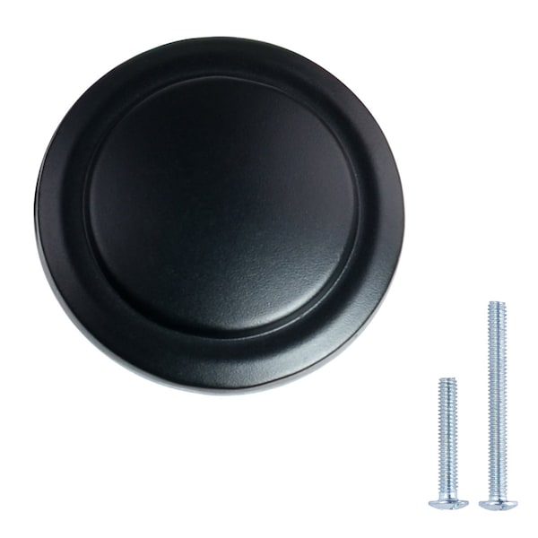 South Main Hardware 1-1/4 in. Flat Black Round Cabinet Knob 10PK - SH3055-FB-10