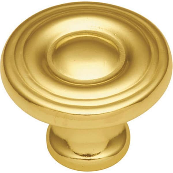 Hd Conquest 1.18 in. Cabinet Knob- Polished Brass - BWP14402 03