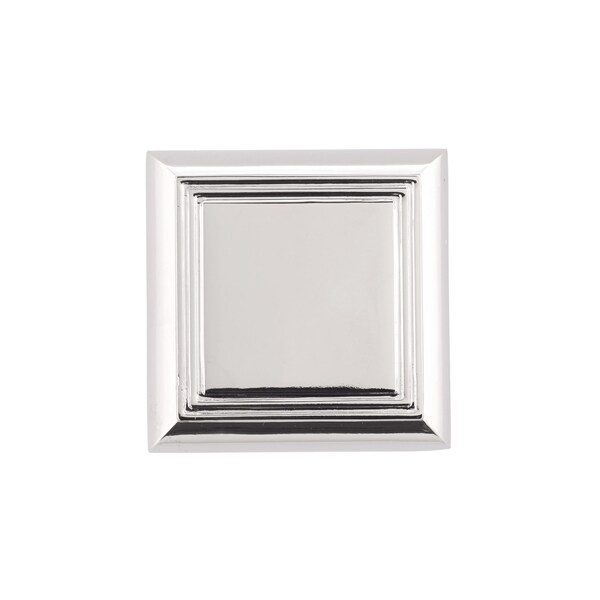 Richelieu 1 3/8 in. X 1 3/8 in. (35 mm x 35 mm) Polished Nickel Traditional Metal Cabinet Knob - BP77535180
