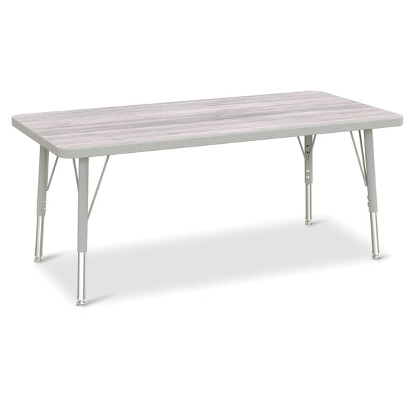 Jonti-Craft Berries Rectangle Activity Table, 24 in. x 48 in., E-height, Driftwood Gray/Gray/Gray - 6403JCE450
