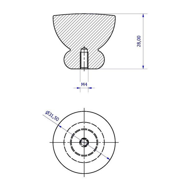 Richelieu 1 1/4 in (32 mm) Chrome Contemporary Cabinet Knob - 798632140