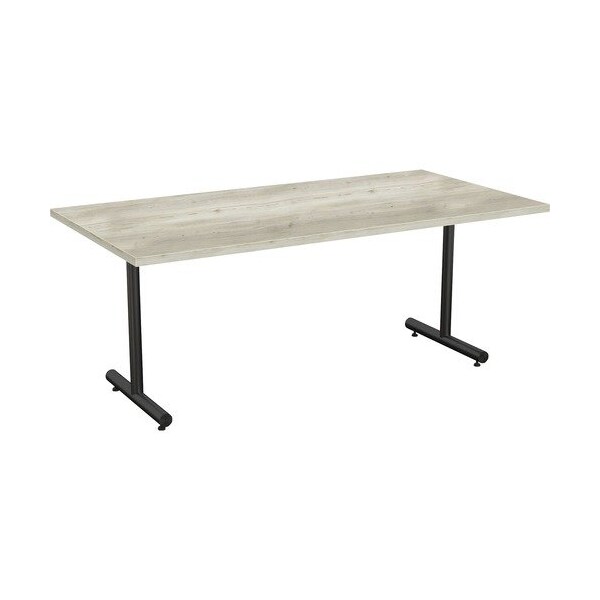 Special-T Table, Black Base, 30inWx72inLx29inH, Aged Driftwood - SCTKING3072BAD