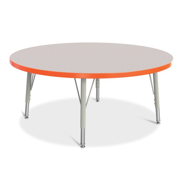 Jonti-Craft Berries Round Activity Table, 42 in. Diameter, E-height, Freckled Gray/Orange/Gray - 6468JCE114