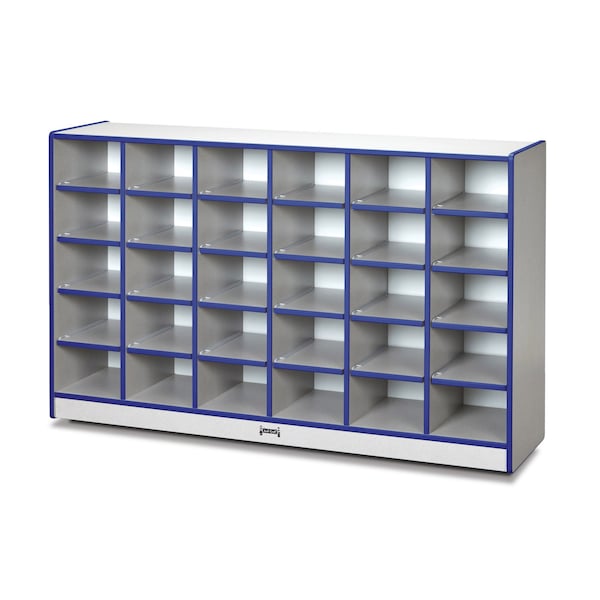 Jonti-Craft Rainbow Accents 30 Cubbie-Tray Mobile Storage, without Trays, Blue - 0430JCWW003