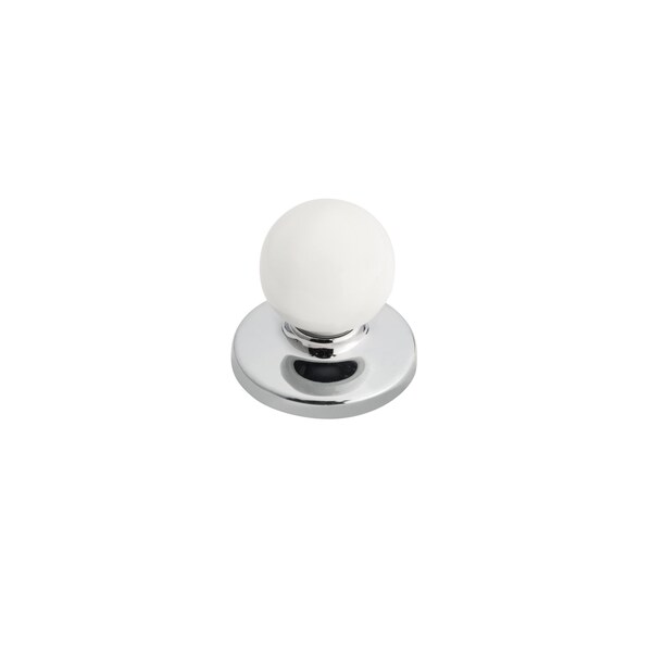 Richelieu 1 1/4 in (32 mm) Chrome, White Functional Cabinet Knob - BP392214030