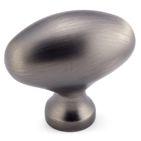 Richelieu 1 31/32 in. X 1 3/32 in. (50 mm x 28 mm) Antique Nickel Traditional Metal Cabinet Knob - BP444350143