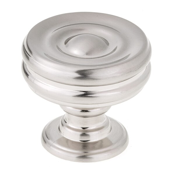 Richelieu 1 3/8 in (35 mm) Brushed Nickel Contemporary Metal Cabinet Knob - BP872535195