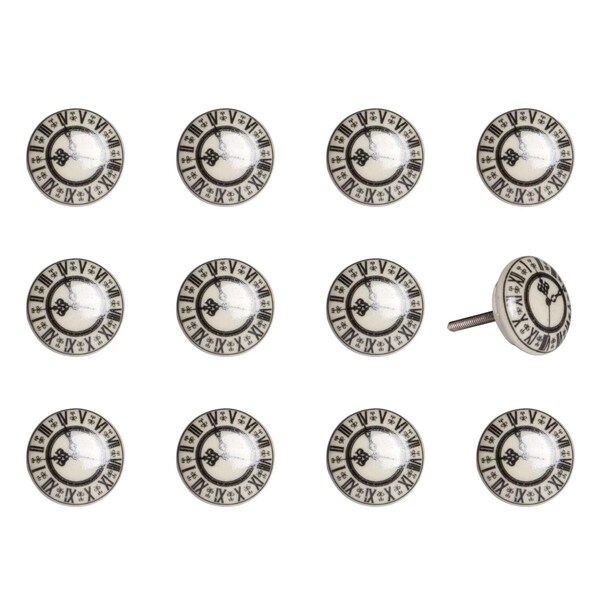 Homeroots K000027 Knob It - Cream Black & Gray - Pack of 12, 12PK - 321676