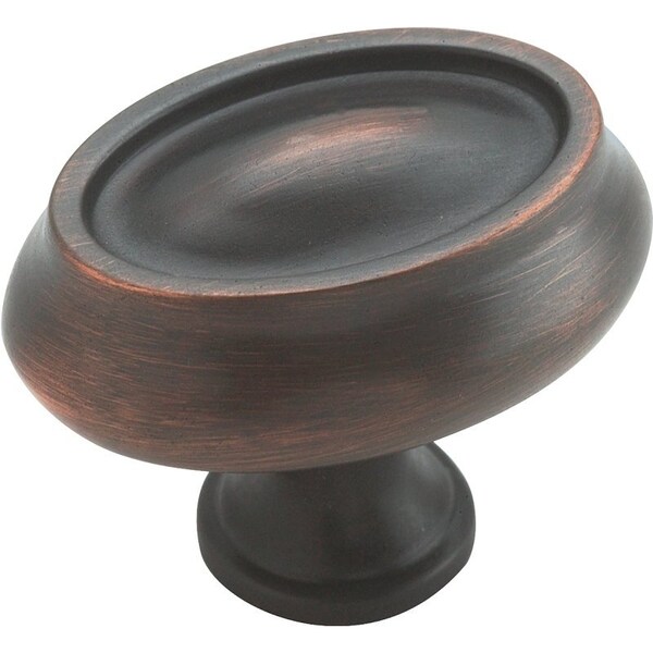 Amerock Cabinet Knob, 1-3/16 in Projection, Zinc, Oil-Rubbed Bronze - BP26127ORB
