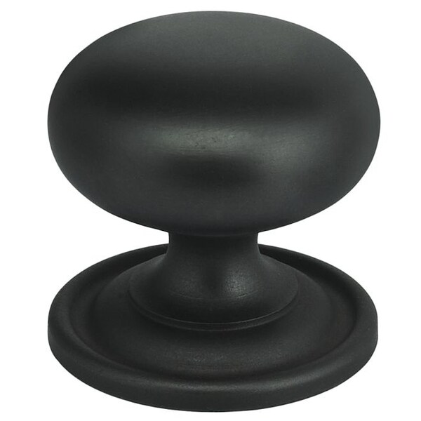 Omnia Round Cabinet Knob with Backplate Oil Rubbed Bronze 1-3/16" - 9158/30.10B