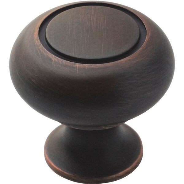 Amerock Cabinet Knob, 1316 in Projection, Zinc, OilRubbed Bronze - 1875415