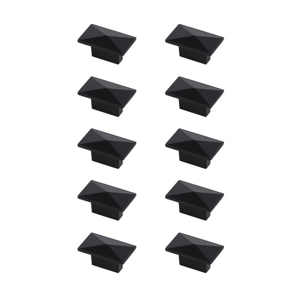 Elegant Decor 2 in. Perry Multipack Rectangle Knob, Matte Black, 10PK - KB2026-MB-10PK