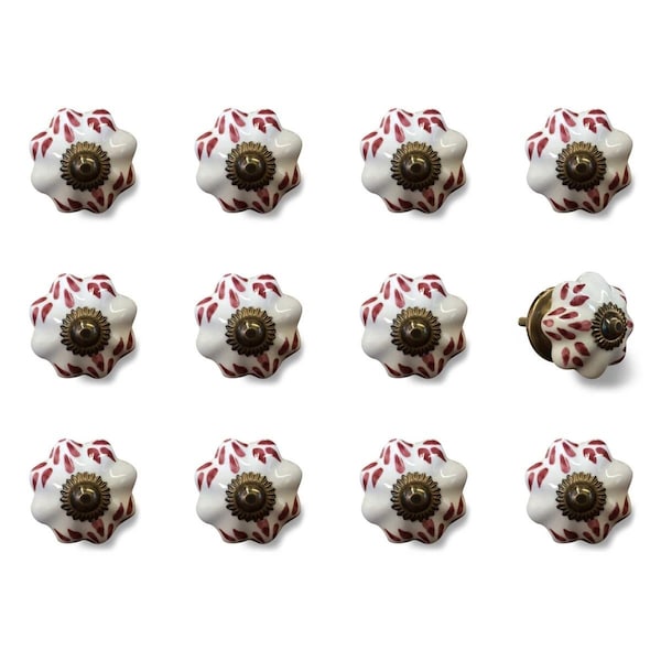 Decoracion K3538 Knob It - White Burgundy & Copper, 12PK - DE3082499