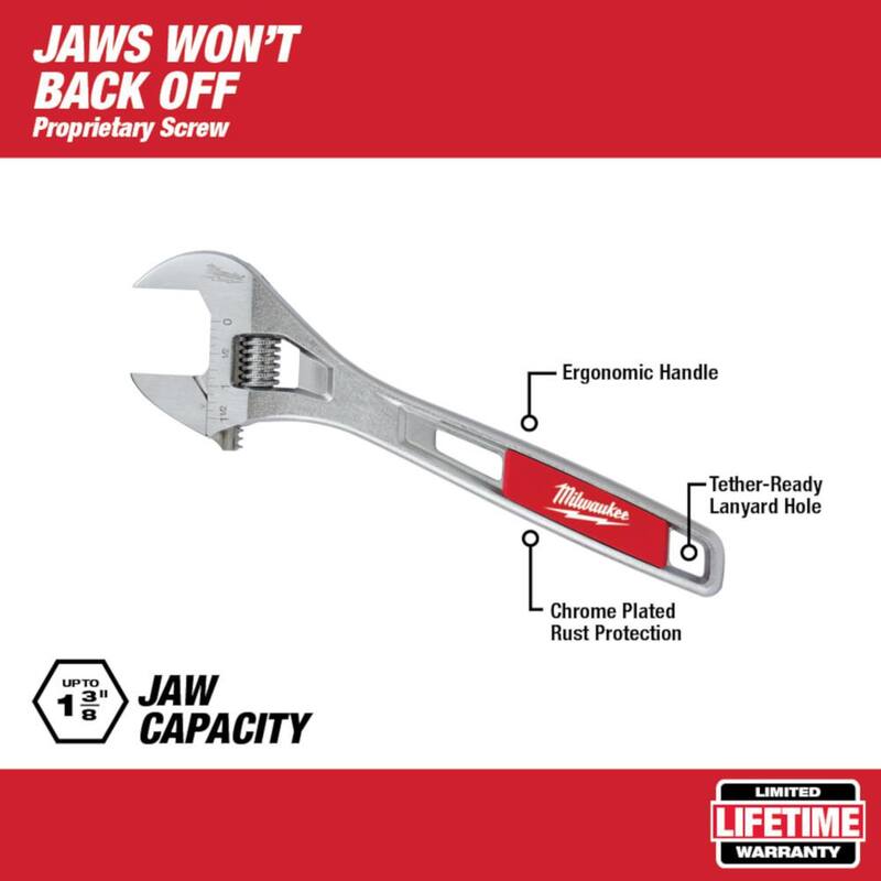 Llave de tubo de aluminio de 24 pulgadas Milwaukee, llave de tubo de aluminio de 18 pulgadas, juego de llaves ajustables de 6 pulgadas y 10 pulgadas - 48-22-7218-48-22-7224-48-22-7400