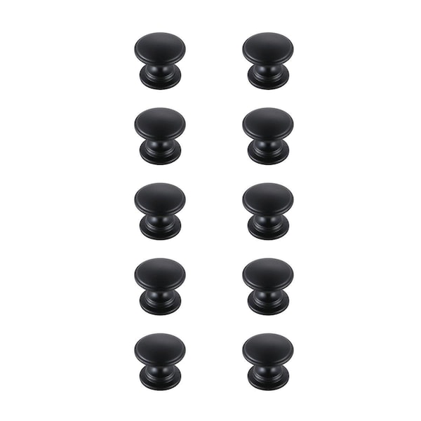 Elegant Decor 1.2 in. Dia. Kaid Multipack Mushroom Knob, Matte Black, 10PK - KB2004-MB-10PK
