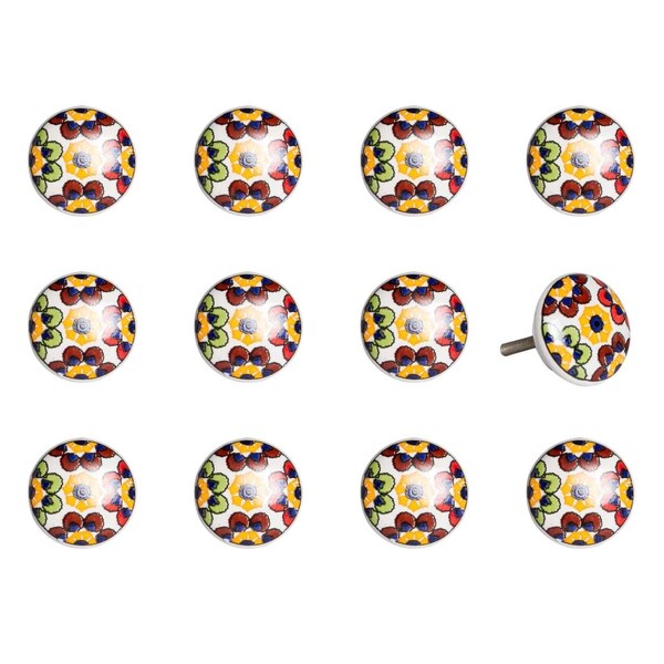Homeroots K000019 Knob It - Yellow Blue & Red - Pack of 12, 12PK - 321670