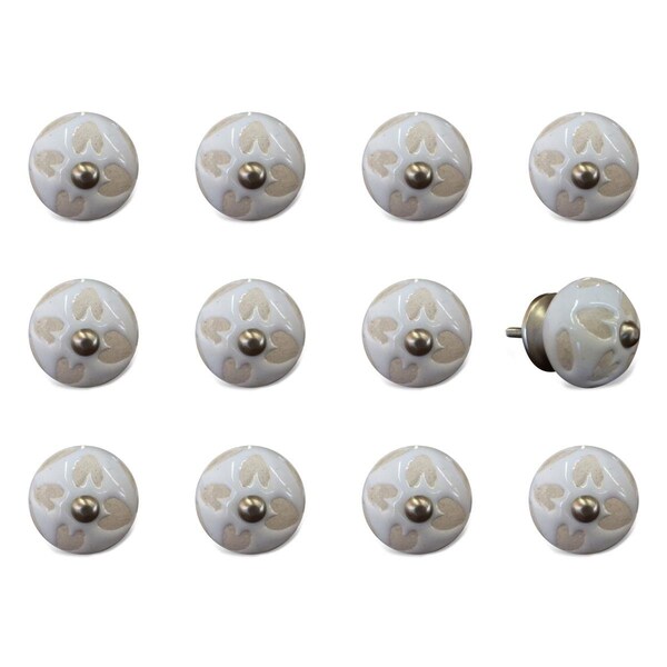 Homeroots 1.5 x 1.5 x 1.5 in. Ceramic, Metal Multicolor Knob, 12PK - 358100
