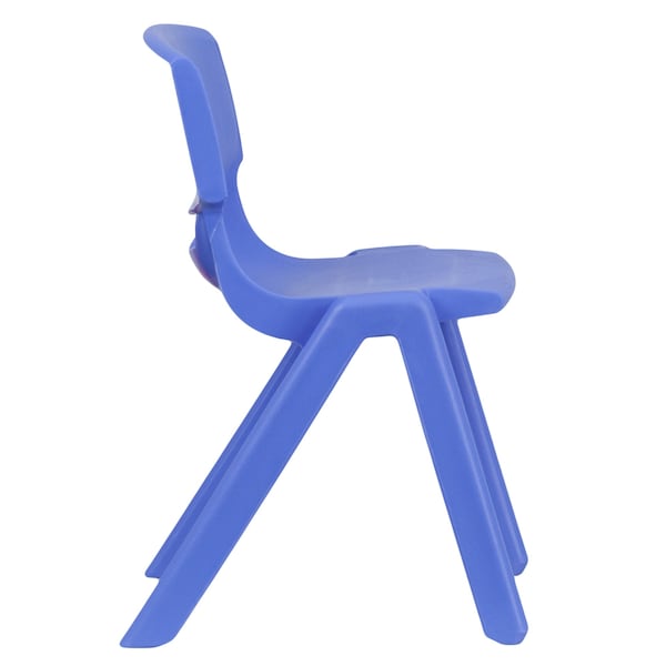 Flash Furniture Blue Plastic Stackable School Chair with 13.25'' Seat Height, PK4 - 4-YU-YCX4-004-BLUE-GG