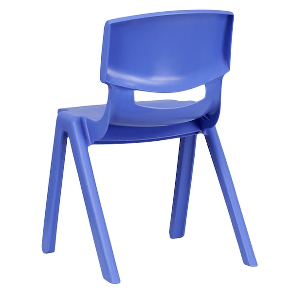 Flash Furniture Blue Plastic Stackable School Chair with 13.25'' Seat Height, PK4 - 4-YU-YCX4-004-BLUE-GG