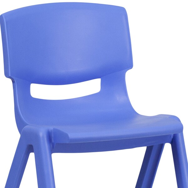 Flash Furniture Blue Plastic Stackable School Chair with 13.25'' Seat Height, PK4 - 4-YU-YCX4-004-BLUE-GG