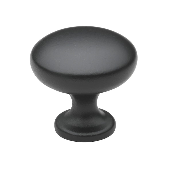 Gliderite Hardware 1-1/8 in. Matte Black Classic Round Cabinet Knob, 25PK - 5411-MB-25