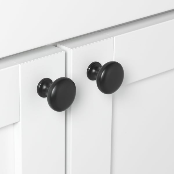 Gliderite Hardware 1-1/8 in. Matte Black Classic Round Cabinet Knob, 25PK - 5411-MB-25