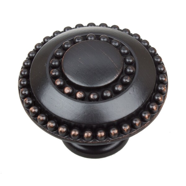 Gliderite Hardware 1-3/8 in. Oil Rubbed Bronze Double Beaded Ring Cabinet Knob, 25PK - 5739-ORB-25