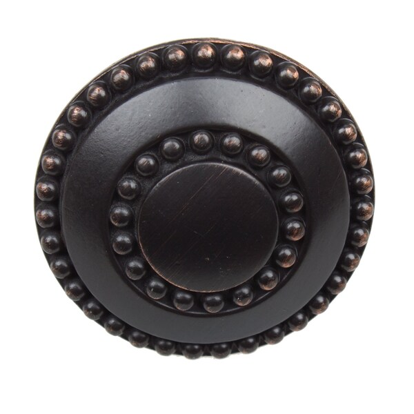 Gliderite Hardware 1-3/8 in. Oil Rubbed Bronze Double Beaded Ring Cabinet Knob, 25PK - 5739-ORB-25