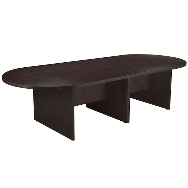Boss Racetrack Race Track Conferenc Table, 10 ft., Mahoga, 29-1/2 in H, Laminated, Mocha - N137-MOC