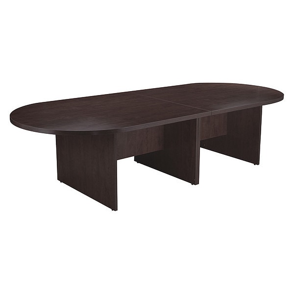 Boss Racetrack Race Track Conferenc Table, 10 ft., Mahoga, 29-1/2 in H, Laminated, Mocha - N137-MOC