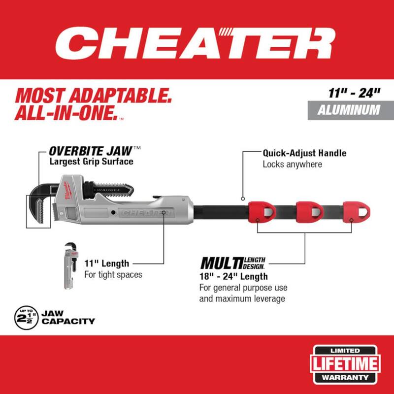 Bolso Milwaukee Packout con Llave de Tubo de Aluminio de 14 pulgadas, Llave de Tubo Offset de 14 pulgadas, Llave de Tubo de Aluminio CHEATER y Cuchillo Fastback - 48-22-8320-48-22-7214-48-22-1505-48-22-7.